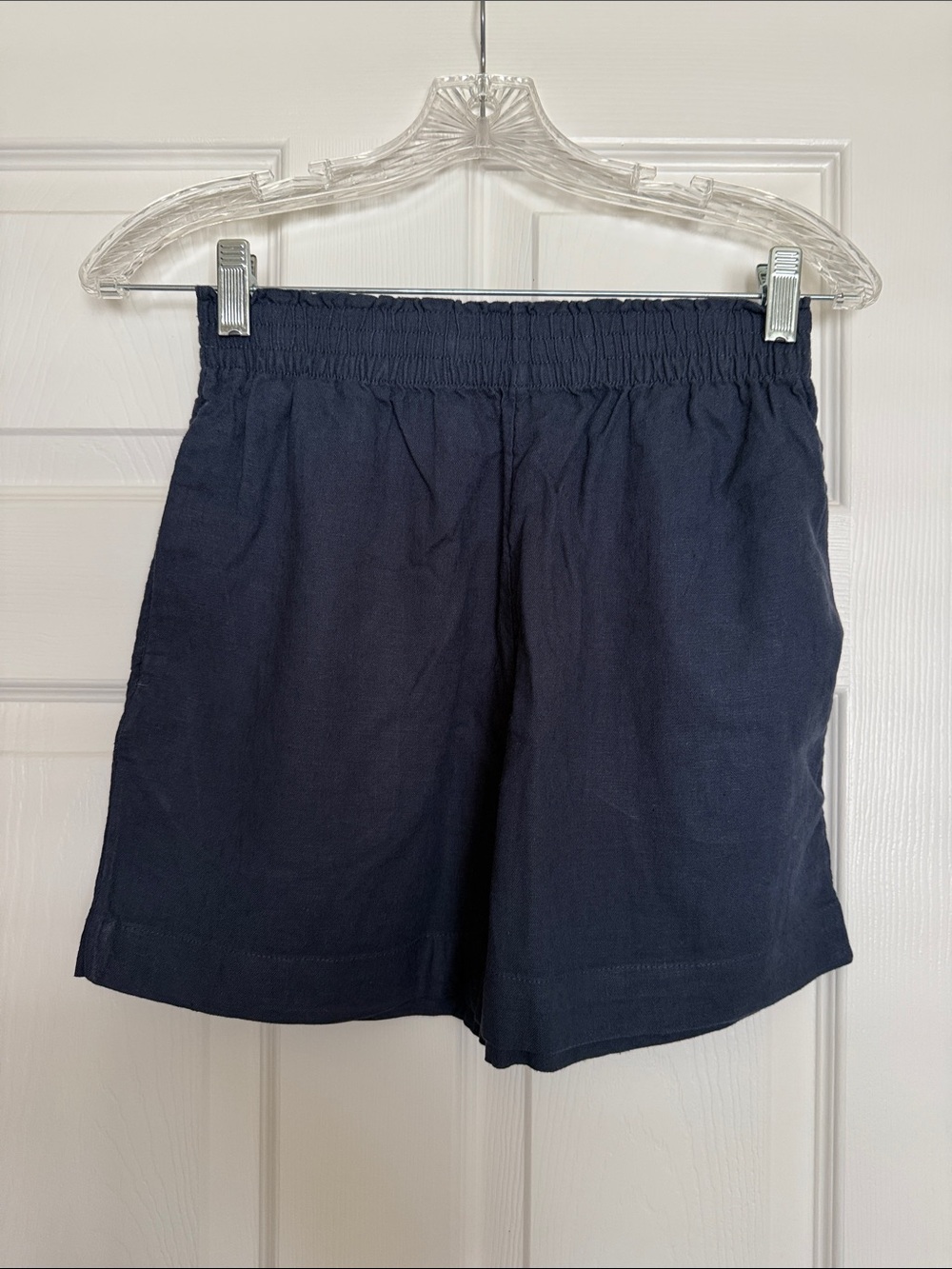 H&M Navy Linen Blend Shorts XS